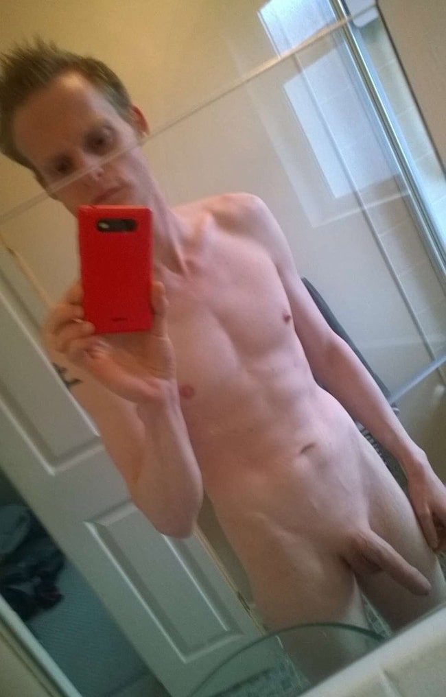 Nude Man With Semi Hard Cock